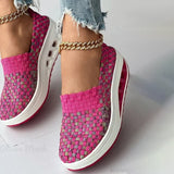 Zapatos de mujer - Slip-On Tejido Elástico - Suela Confortable con Cámara de Aire