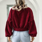 Chaqueta corta de pana con botones