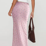 Falda larga cómoda y ajustada con estampado floral digital.