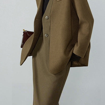 Blazer de un solo pecho con cuello en V