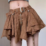 Minifalda asimétrica vintage Wasteland con cinturón
