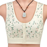 Bralette de mujer – Sin aros – Tejido suave – Botones en la parte delantera – Estampado floral