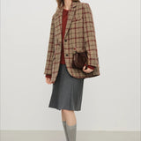 Blazer corto retro a cuadros