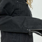 chaqueta vaquera negra descolorida