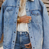 Chaqueta bomber vaquera con forro polar
