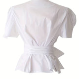 Kasi - Blusa elegante con mangas abullonadas