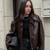 Chaqueta de motociclista de cuero PU de moda