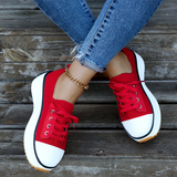 Zapatillas de mujer - Suela de plataforma gruesa - Calcetín de punto - Cordones ajustables