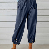 Pantalones de mujer - Cintura alta - Corte holgado - Elegantes y cómodos