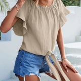 Ima - Blusa moderna de cuello redondo