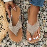 Sandalias de mujer - Estilo chancla - Tira ancha cómoda - Suela plana informal