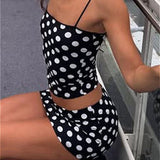 Conjunto de dos piezas: falda bustier de lunares