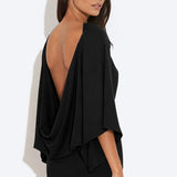 Minivestido holgado con espalda baja y cuello vuelto