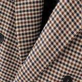 Blazer a cuadros de manga larga para la oficina