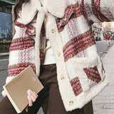 Chaqueta de sherpa a cuadros