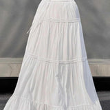 Falda larga blanca de corte A de Ballet Gentle