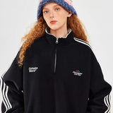 Sudadera retro con media cremallera y cuello alto