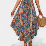 Lucie - Falda midi floral con cintura alta