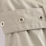 Pantalones cargo de cintura alta y pierna ancha con cinturón