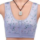 Bralette de mujer – Sin aros – Tejido suave – Botones en la parte delantera – Estampado floral