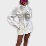 Indie - Vestido largo plisado de manga larga