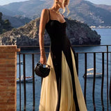 Vestido largo con tirantes de colores