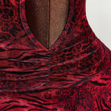 Mini vestido sexy con estampado de leopardo, espalda abierta y volantes