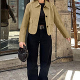 Chaqueta vintage de ante con solapas