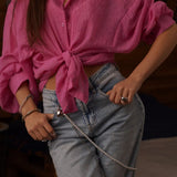 Blusa casual chic lisa de manga larga