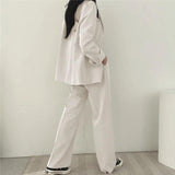 Blazer elegante y pantalón recto para mujer - Estilo refinado y cómodo