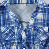 Blusa de cuadros británicos, escote en pico con volantes y mangas abullonadas