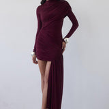 Vestido mini ajustado asimétrico con cinta fruncida