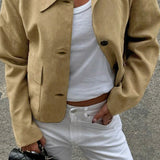 Chaqueta vintage de ante con solapas