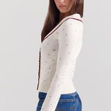 Cárdigan bouclé chic de estilo francés