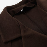 Chaqueta cruzada marrón de mezcla de lana