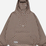 Sudadera con capucha y medio botón a cuadros vintage