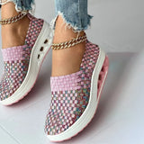 Zapatos de mujer - Slip-On Tejido Elástico - Suela Confortable con Cámara de Aire