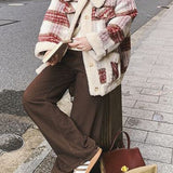 Chaqueta de sherpa a cuadros