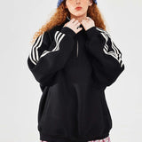 Sudadera retro con media cremallera y cuello alto