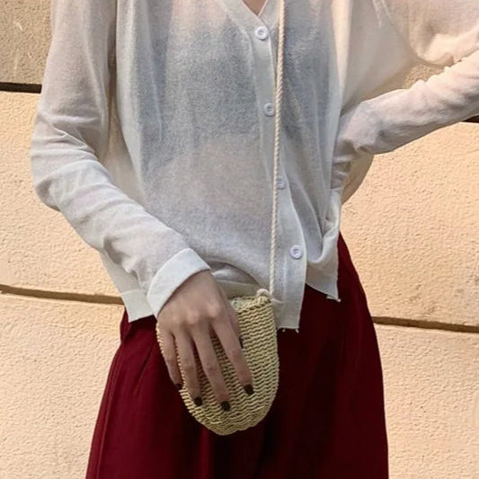 Chaleco de punto ligero con cuello en V