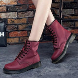 Botines de mujer - Estilo militar - Cordones - Suela antideslizante con tacos - Comodidad duradera
