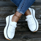 Zapatillas de mujer - Suela de plataforma gruesa - Calcetín de punto - Cordones ajustables