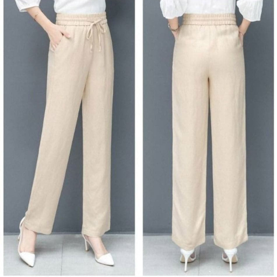 Pantalones de mujer - Cintura elástica - Cómodos y fluidos - Tejido ligero y elegante