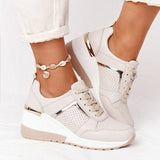 Zapatillas deportivas para mujer – Comodidad óptima – Cierre con cordones y cremallera – Suela acolchada
