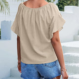 Ima - Blusa moderna de cuello redondo