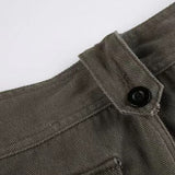 Pantalones cargo de mezclilla vintage con múltiples bolsillos y cintura media