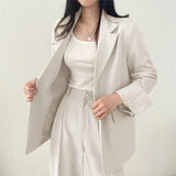 Blazer elegante y pantalón recto para mujer - Estilo refinado y cómodo