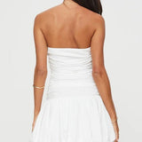 Vestido de noche mini ajustado sin tirantes