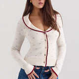 Cárdigan bouclé chic de estilo francés