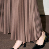 Falda midi de punto plisada de cintura alta vintage